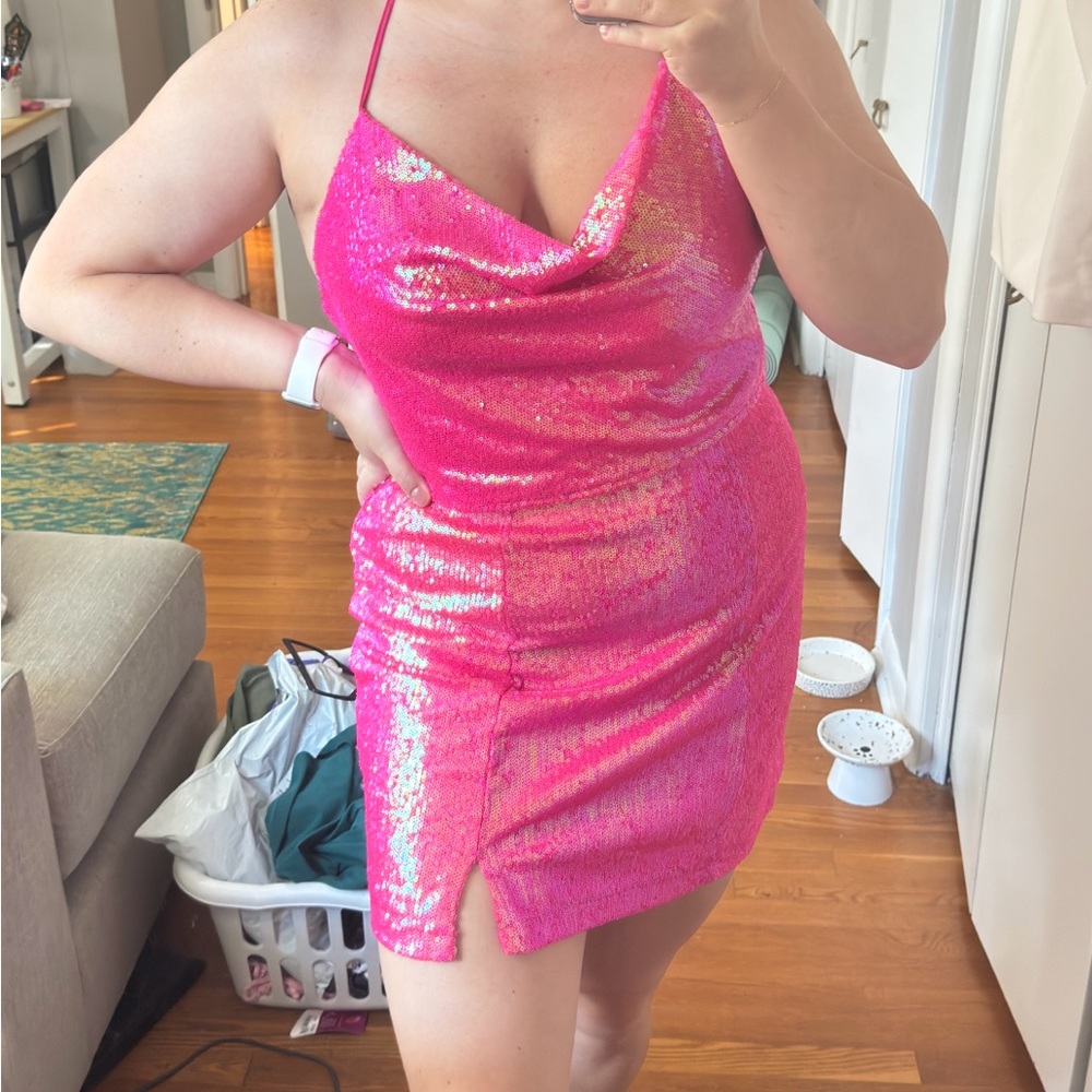 Pink Sequin 2-Piece skirt set from Dolce & Gabanna
